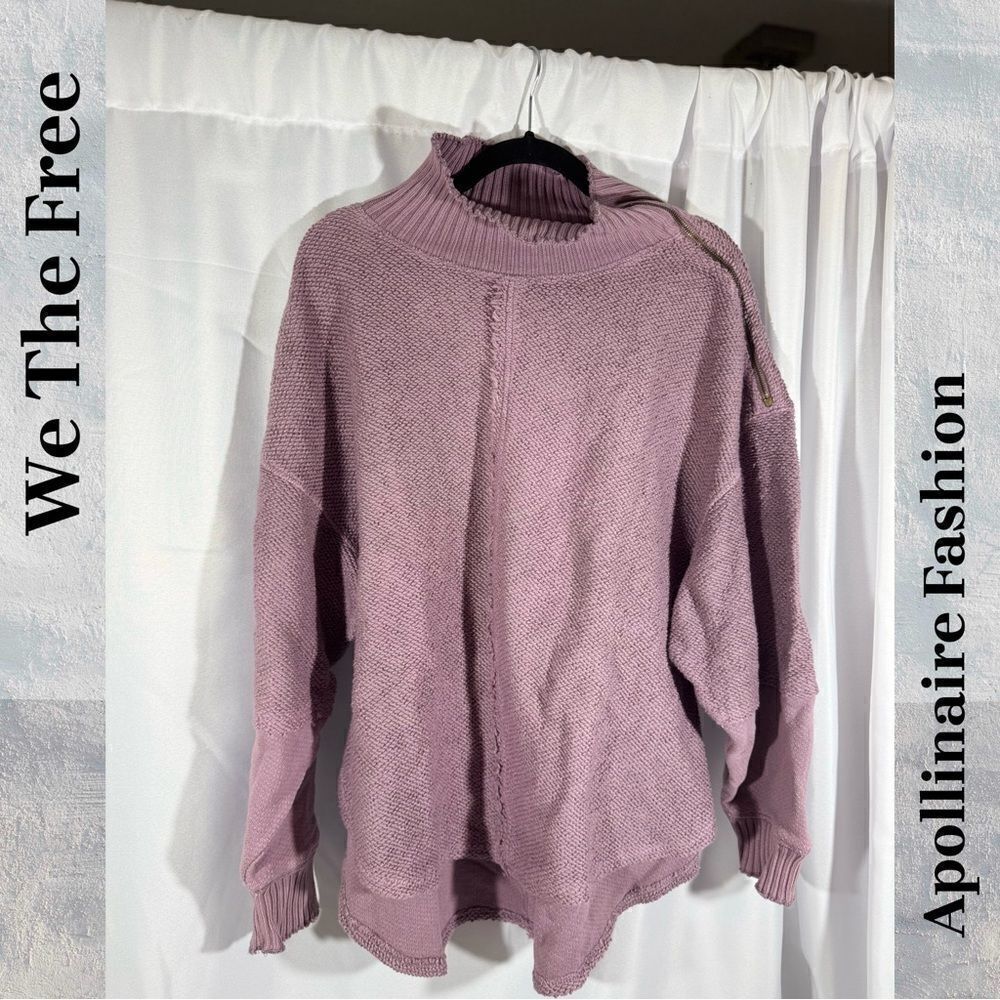 WE THE FREE ZIP THE SWEAT SWEATER IN LAVENDER LARGE NEW